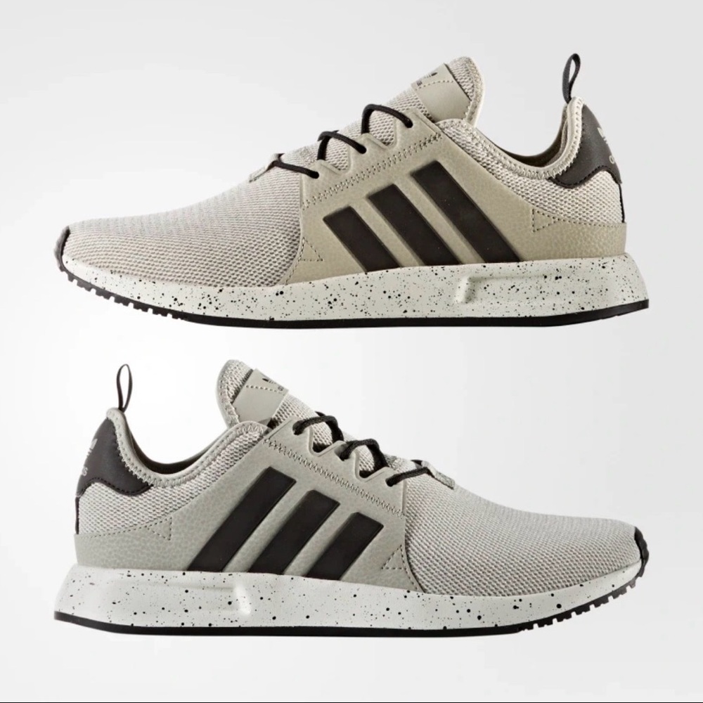Adidas X PLR Sesame Gray & Black Speckled Running Shoes